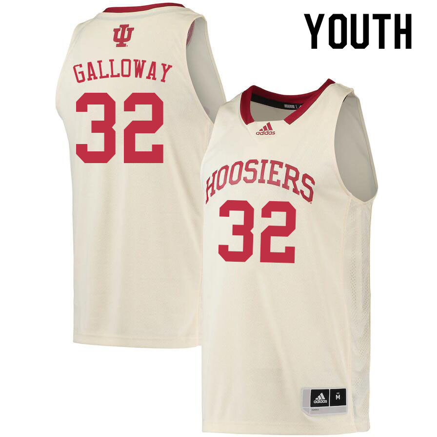 Youth #32 Trey Galloway Indiana Hoosiers College Basketball Jerseys Sale-Cream